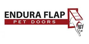 A red and black logo for dura flap