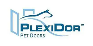 A logo of plexidoors pet doors