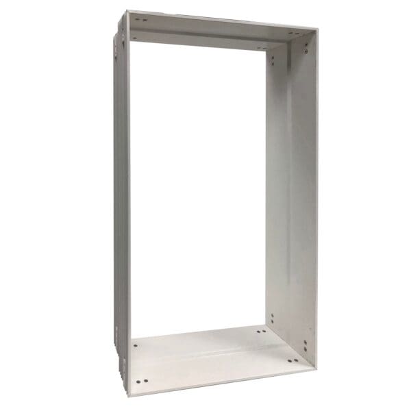 A white metal frame with no background.